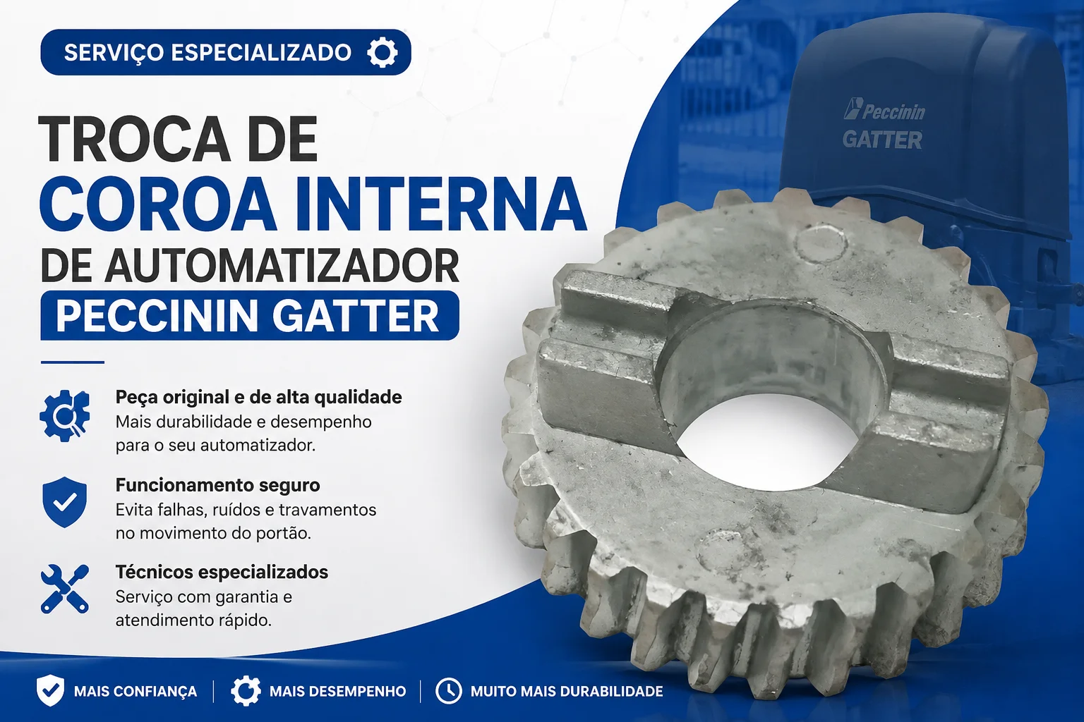 Troca de coroa interna de automatizador em São Paulo