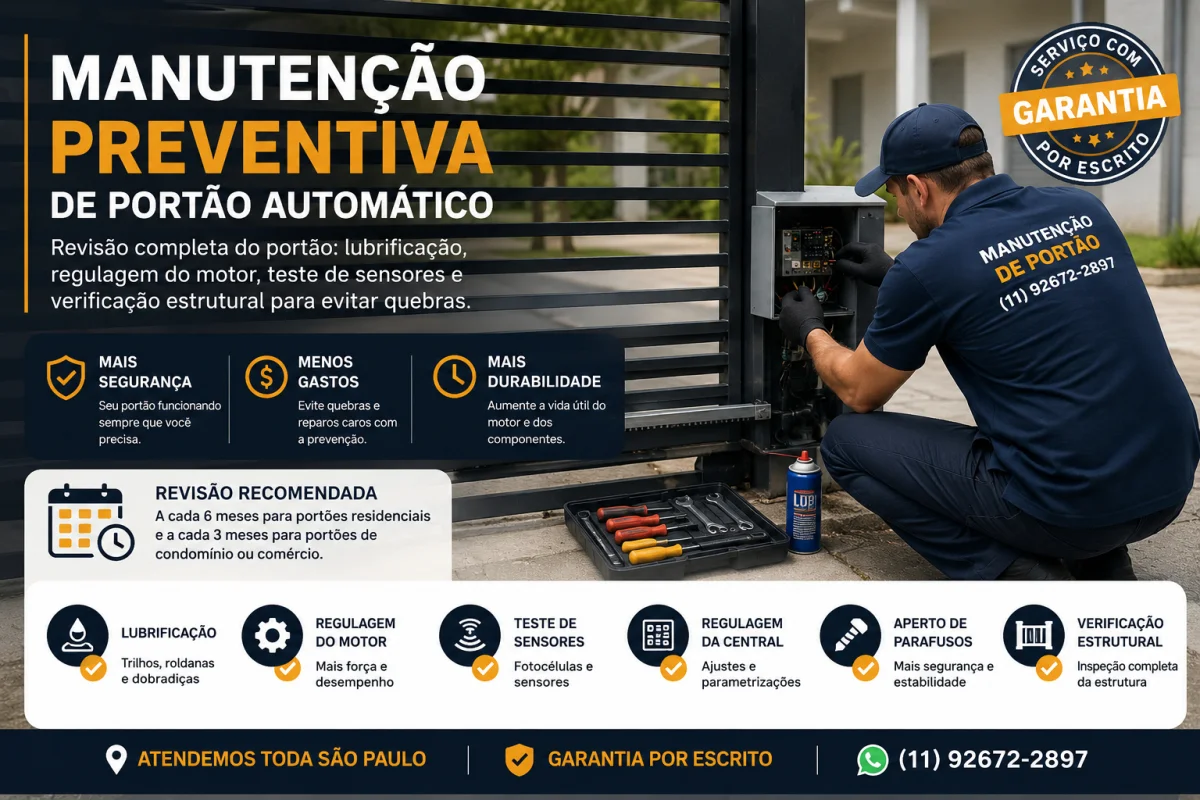 Manutenção Preventiva de Portão Automático em São Paulo