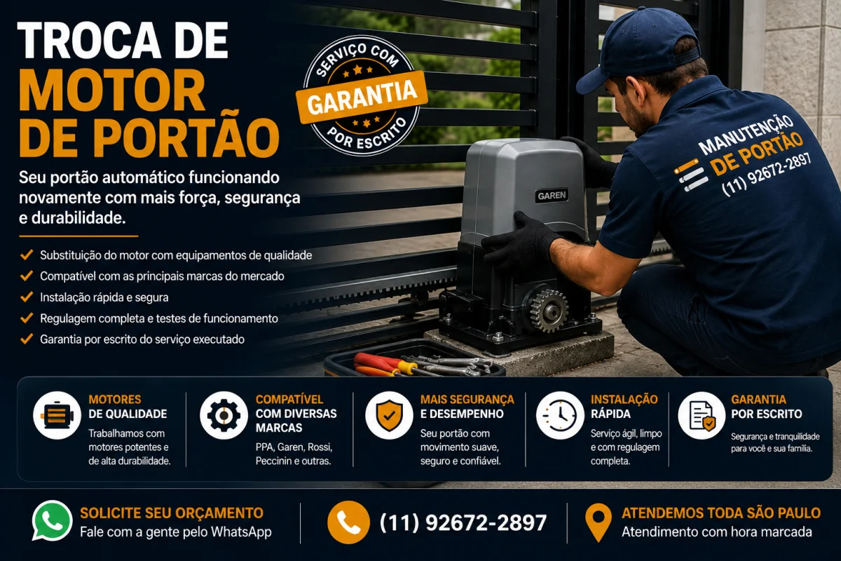 Troca de Motor de Portão em São Paulo